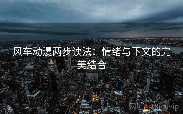 风车动漫两步读法：情绪与下文的完美结合